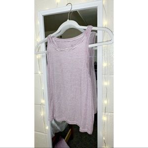 Maroon and white striped shirt